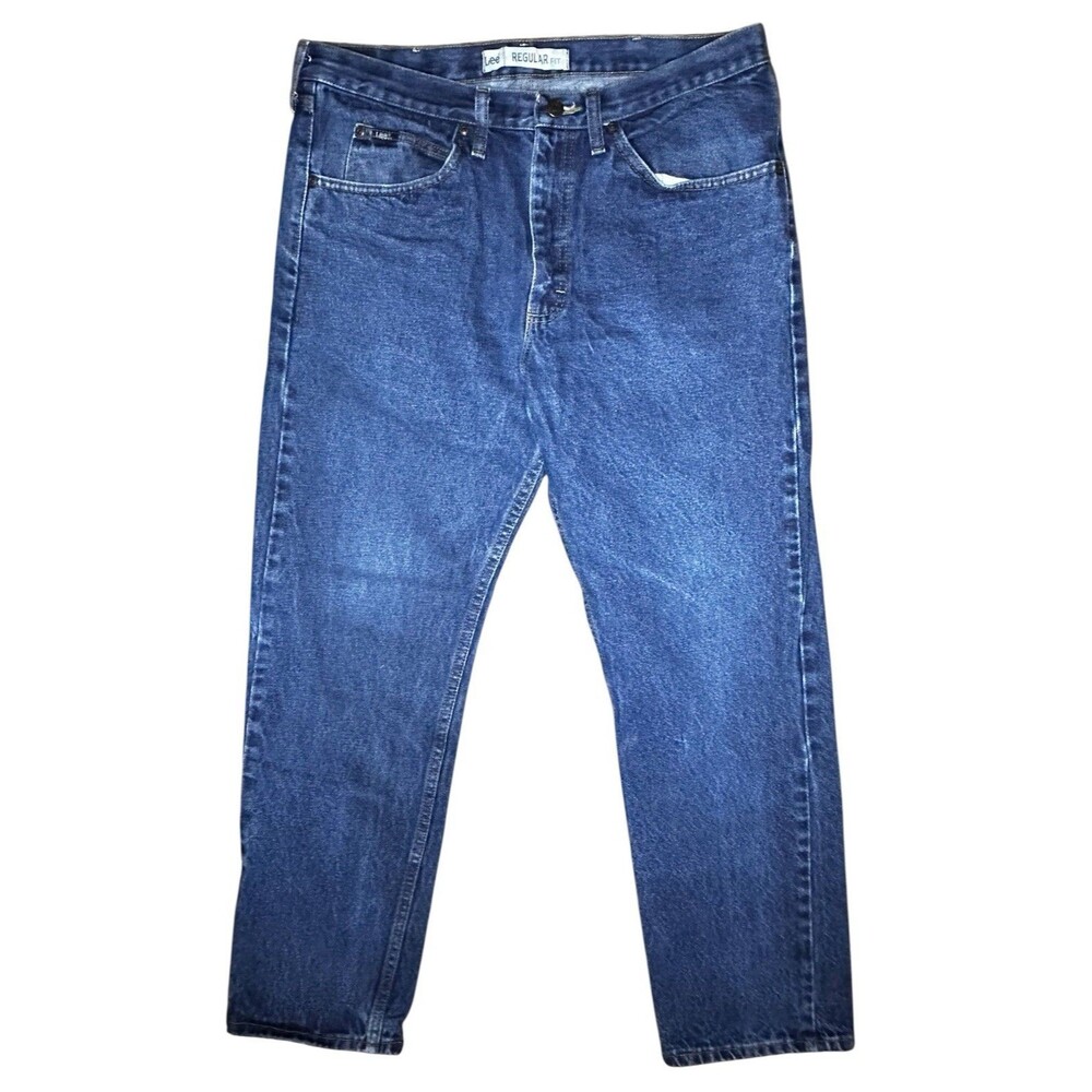 Lee Regular Fit Jeans Men’s 36x32 Blue Denim Medium Wash Mexico 100% Cotton